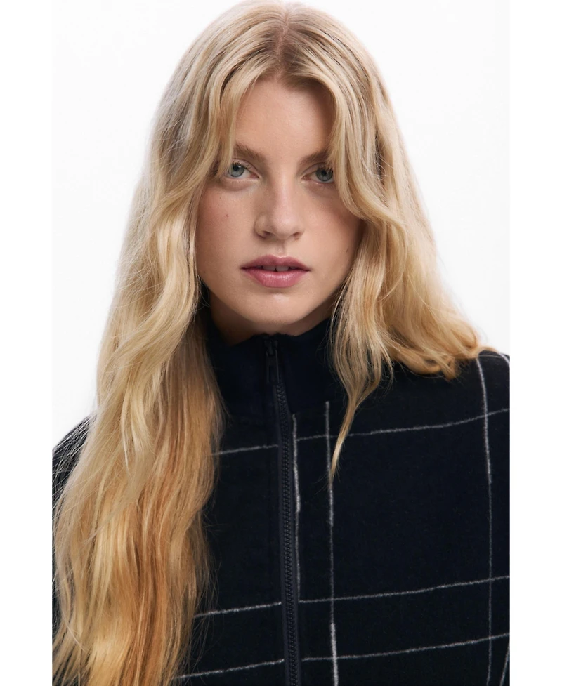 Desigual Women's Checkered poncho