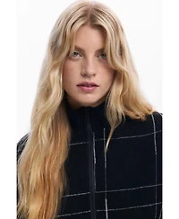 Desigual Women's Checkered poncho