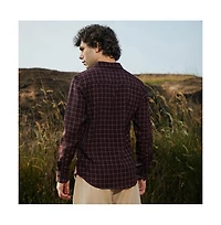 Campus Sutra Men's Mocha Brown Graph-Check Shirt