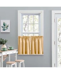 Ellis Curtain Lisa Solid Color Poly Cotton Duck Fabric Tailored Tier 56 X22 X 24 X22 Butter