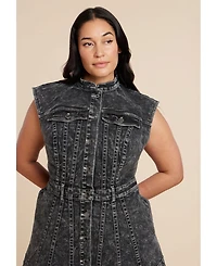 Eloquii Women's Fit And Flare Denim Dress