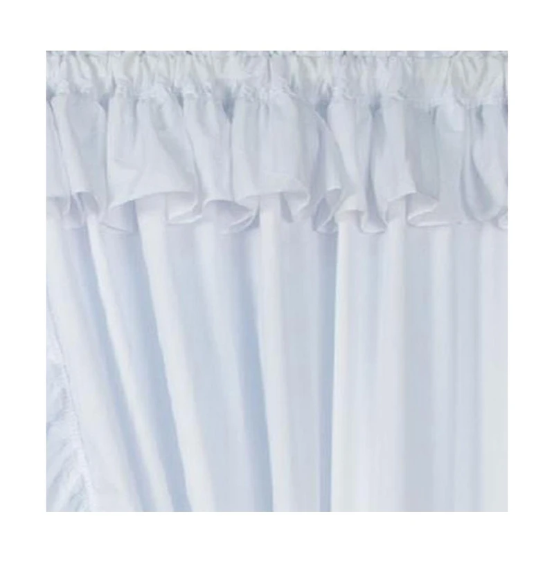 Ellis Curtain 2-Piece Ruffled Priscilla Window Curtain Panel Pair with ties - 80x72" White
