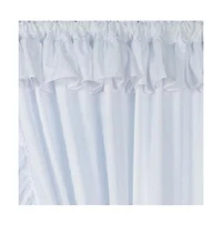 Ellis Curtain 2-Piece Ruffled Priscilla Window Curtain Panel Pair with ties - 80x72" White
