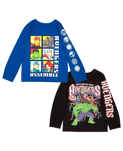 Avengers Little Boys 2 Piece Long Sleeve Graphic T-Shirt Outfit Set