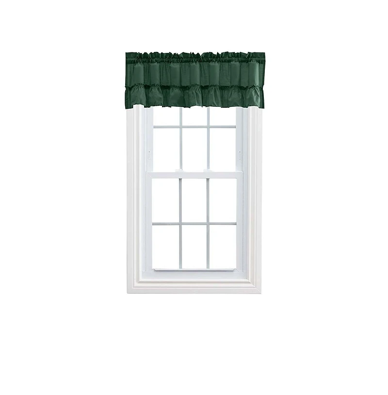 Ellis Curtain Ellis Stacey 1.5" Rod Pocket High Quality Fabric Solid Color Window Ruffled Filler Valance 54"x13" Harvest