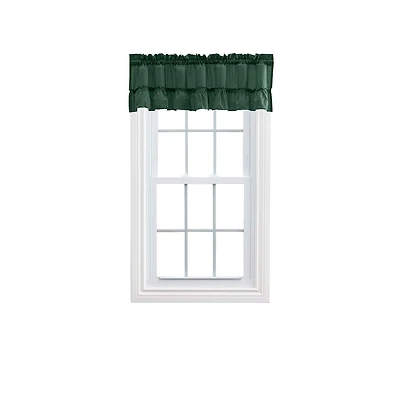 Ellis Curtain Ellis Stacey 1.5" Rod Pocket High Quality Fabric Solid Color Window Ruffled Filler Valance 54"x13" Harvest