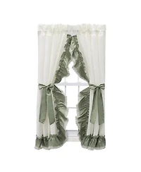 Ellis Curtain Madelyn Ruffled Victorian Priscillas 1.5" Rod Pocket Curtain Panel 100" x 63" Sage