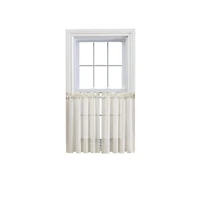 Ellis Curtain Cotton Voile 1.5" Rod Pocket Tailored Tier Pair for Windows 80" x 36" Natural