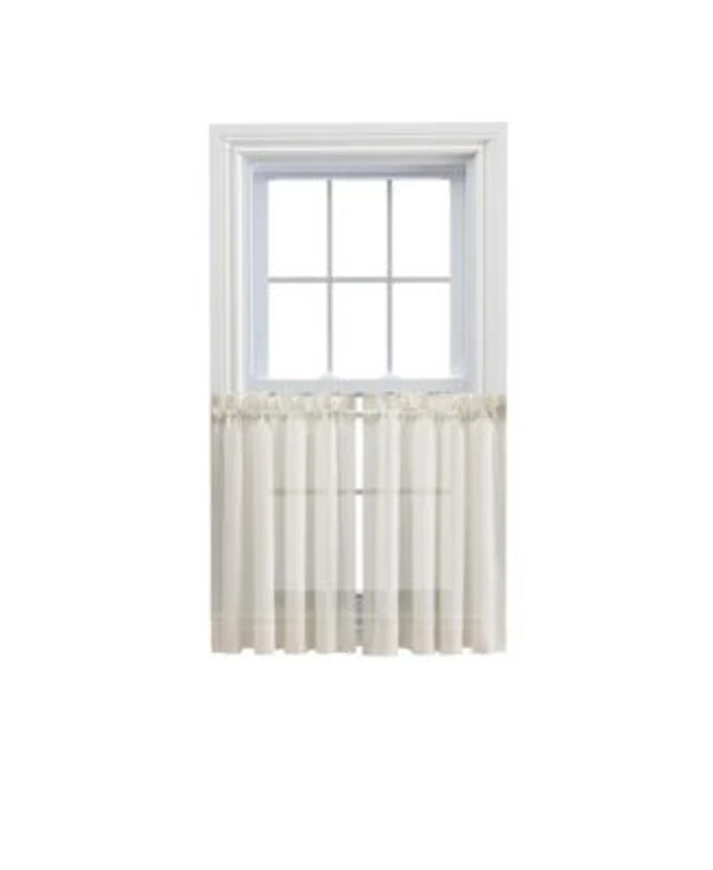 Ellis Curtain Cotton Voile 1.5 X22 Rod Pocket Tailored Tier Pair For Windows 80 X22 X 36 X22 Natural