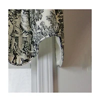 Ellis Curtain Victoria Park Toile High Quality Room Darkening Solid Color Lined Scallop Window Valance - 70 x 15, Black