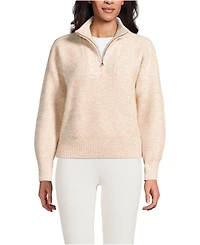 Lands' End Women's Fuzzy Wedged Quarter Zip Sweater