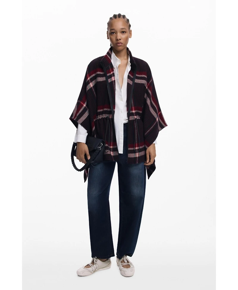 Desigual Women's Tartan poncho