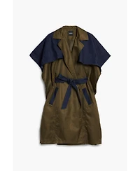 Desigual Women's Bimaterial trench-style poncho