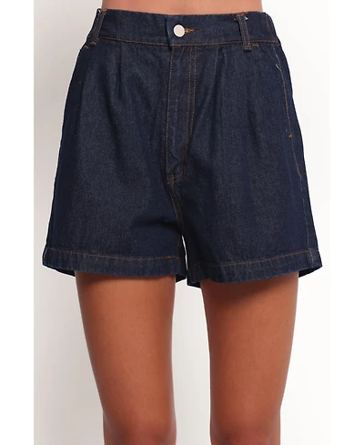 Petal and Pup Women's Nylah Pleated Denim Short - Mid