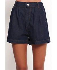 Petal and Pup Women's Nylah Pleated Denim Short - Mid