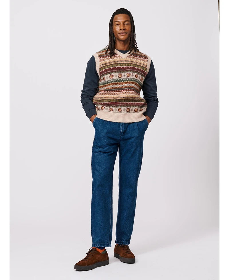 Aubin Fair Isle Slipover Wool Vest