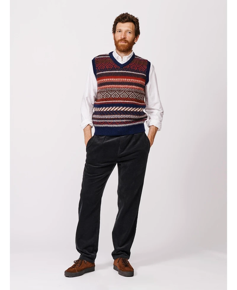 Aubin Fair Isle Slipover Wool Vest