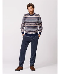 Aubin Men's Fair Isle Crew Neck Wool Sweater