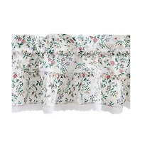 Ellis Country Floral Small Scale 1.5" Rod Pocket Floral Pattern with Ruffle Lace Edge Tier