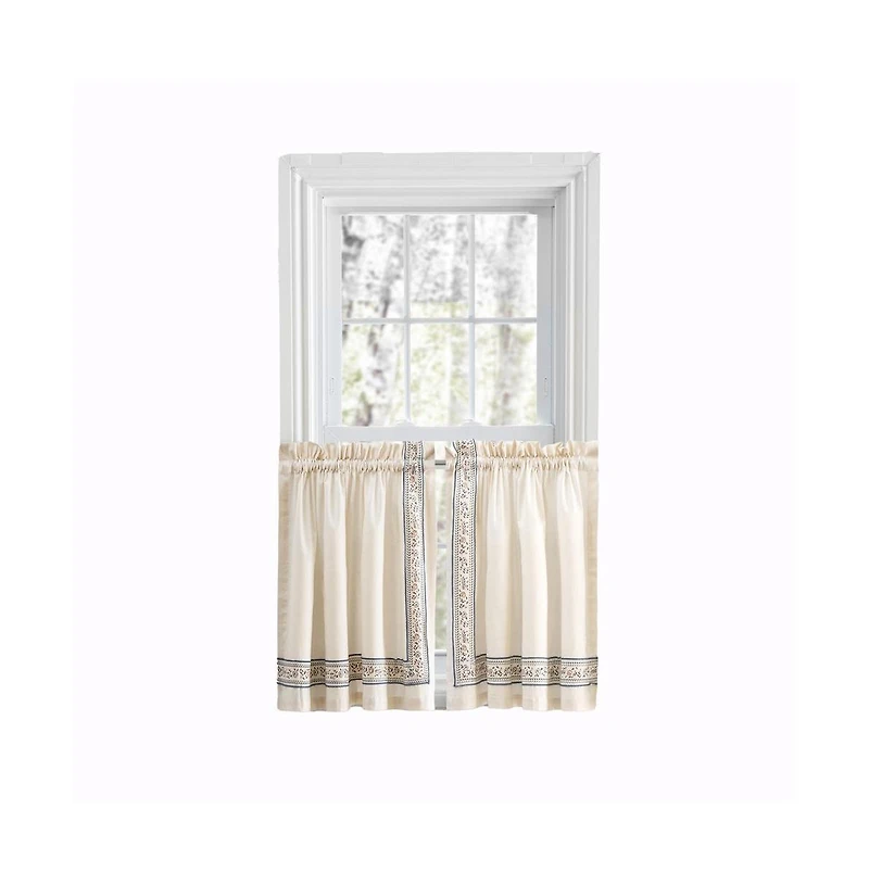 Ellis Curtain Richmark 1.5" Rod Pocket Tailored Tier for Windows 70" x 36" Natural