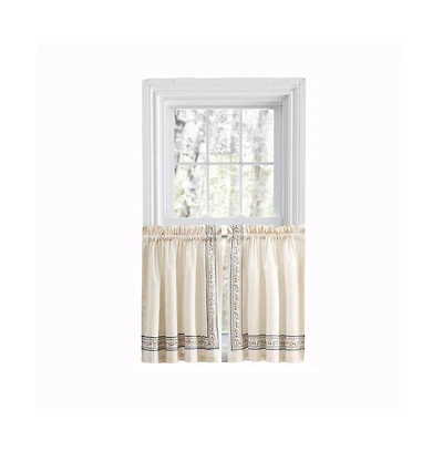 Ellis Curtain Richmark 1.5" Rod Pocket Tailored Tier for Windows 70" x 36" Natural