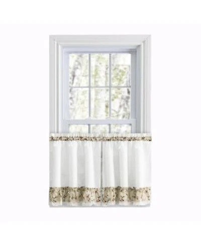 Ellis Curtain Cherries Ruffled 1.5 X22 Rod Pocket Window Curtain Tiers 58 X22x36 X22 Natural