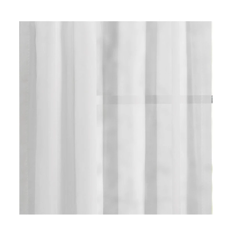 Ellis Curtain Cotton Voile 1.5" Rod Packet Tailored Curtain Panel Pair for Windows 80" x 63" White