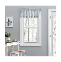 Ellis Curtain Plaza Classic Ticking Stripe Printed on Natural Ground 1.5" Rod Pocket Tailored Valance 58" x 15