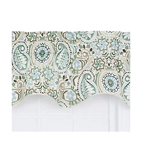 Ellis Curtain Paisley Prism Duchess 3" Rod Pocket Filler Valances for Windows 50" x 15" Latte