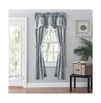 Ellis Curtain Lexington Leaf Pattern on Colored Ground Scallop Valance 58"x15