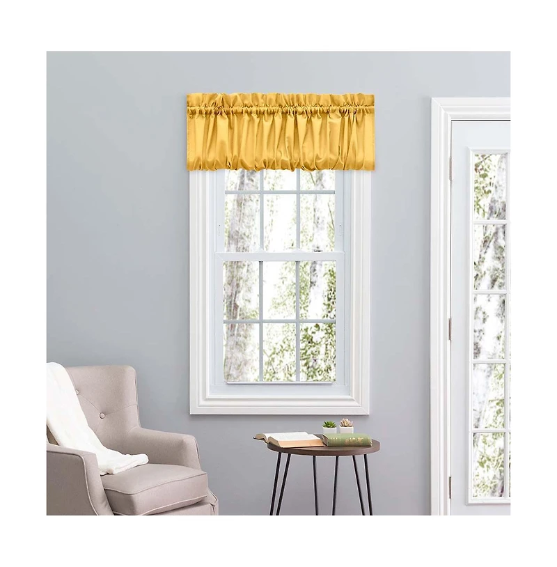 Ellis Curtain Ellis Stacey 1.5" Rod Pocket High Quality Fabric Solid Color Window Balloon Valance 60"x15"