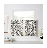 Ellis Curtain Sea Tumble Window Treatment 1.5" Rod Pocket 100% Cotton Curtain Tiers 50" x 24" Grey