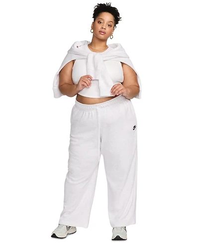 Nike Plus Sportswear Club Fleece Mid-Rise Wide-Leg Sweatpants