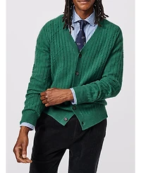 Aubin Men's Leonard Wool Cable Sweater Cardigan