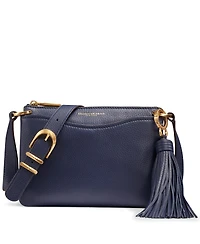Donna Karan New York Glenwood Zippered Leather Crossbody with Tassel Detail