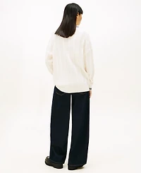 Tommy Jeans Women's Oversized Flag Cable Long-Sleeve Cardigan