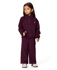 Calvin Klein Girls Toddler 2T-4T 2-Piece Long-Sleeve Sweatshirt and Pants Set