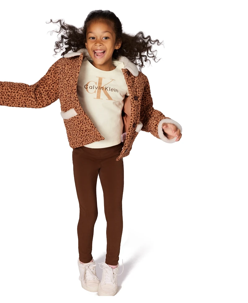 Calvin Klein Girls 4-6X 3-Piece Top, Jacket and Pants Set