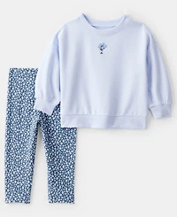 Carter's Baby Girls 2-Piece Floral Long-Sleeve Sweatshirt and Pants Set