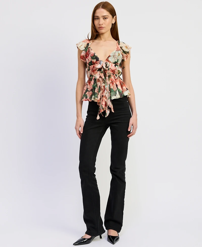 En Saison Women's Clarabell Sleeveless V-Neck Top