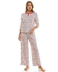 Roudelain Women's 2-Piece Printed Long-Sleeve Top and Pants Set