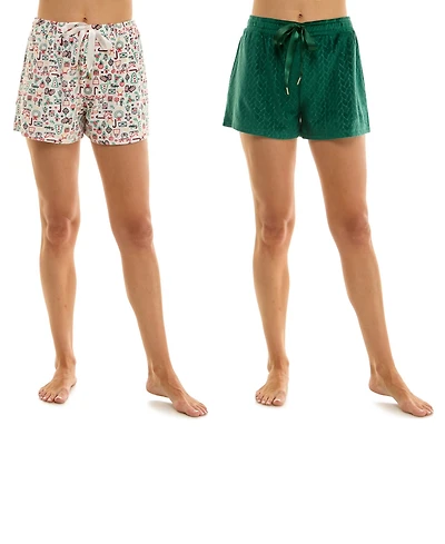 Roudelain Women's 2-Pack Pull-On Shorts Set