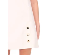 Msk Women's Short-Sleeve with Buttons Shift Dress