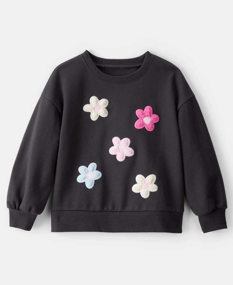 Carter's Girls Toddler 2T-5T Floral Long-Sleeve Pull-On Sweatshirt