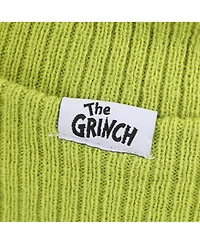 The Grinch Men's Grinch Eyes Embroidery And Faux Hair Acrylic Knit Cuff Beanie