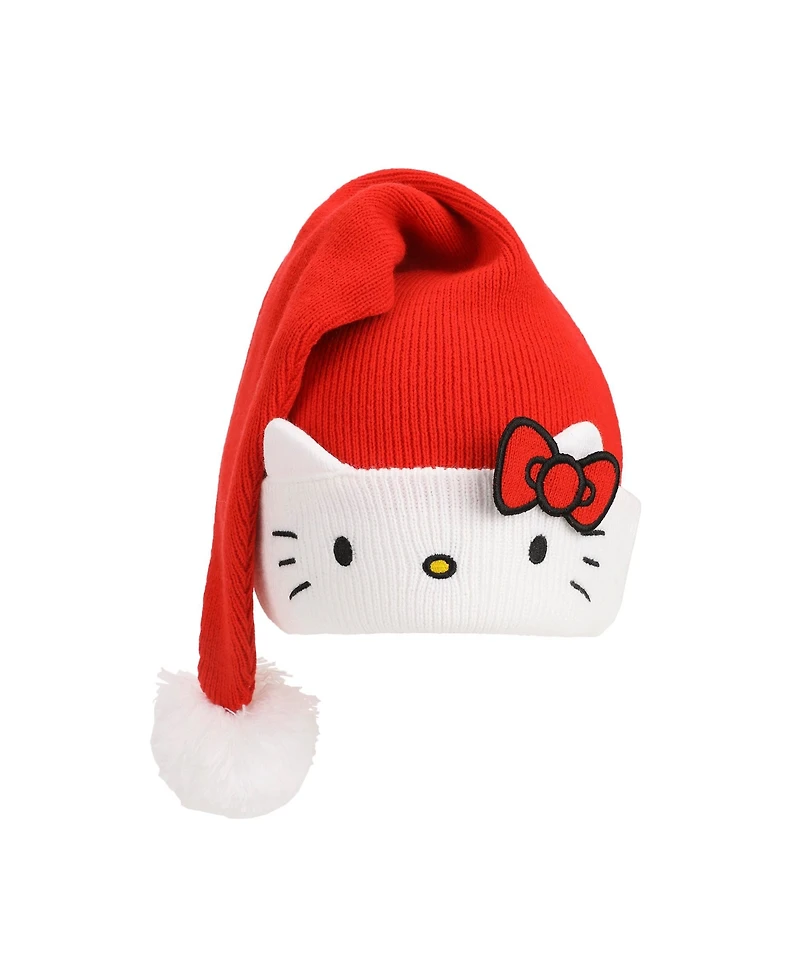 Hello Kitty Men's Face Embroidery Cuff Acrylic Santa Hat