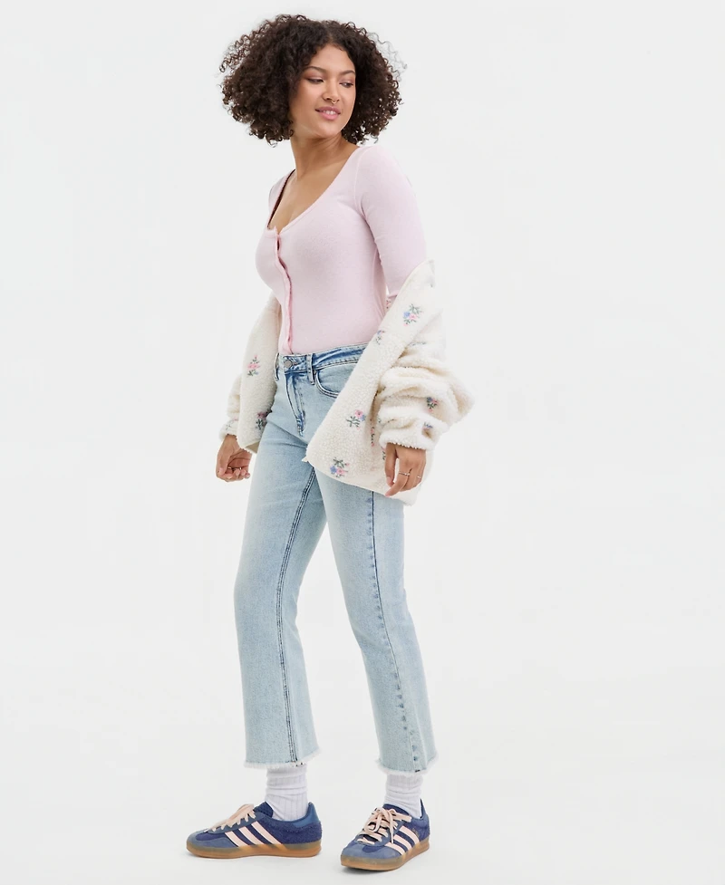 Celebrity Pink Juniors' Mid-Rise Cropped Kick-Flare Jeans