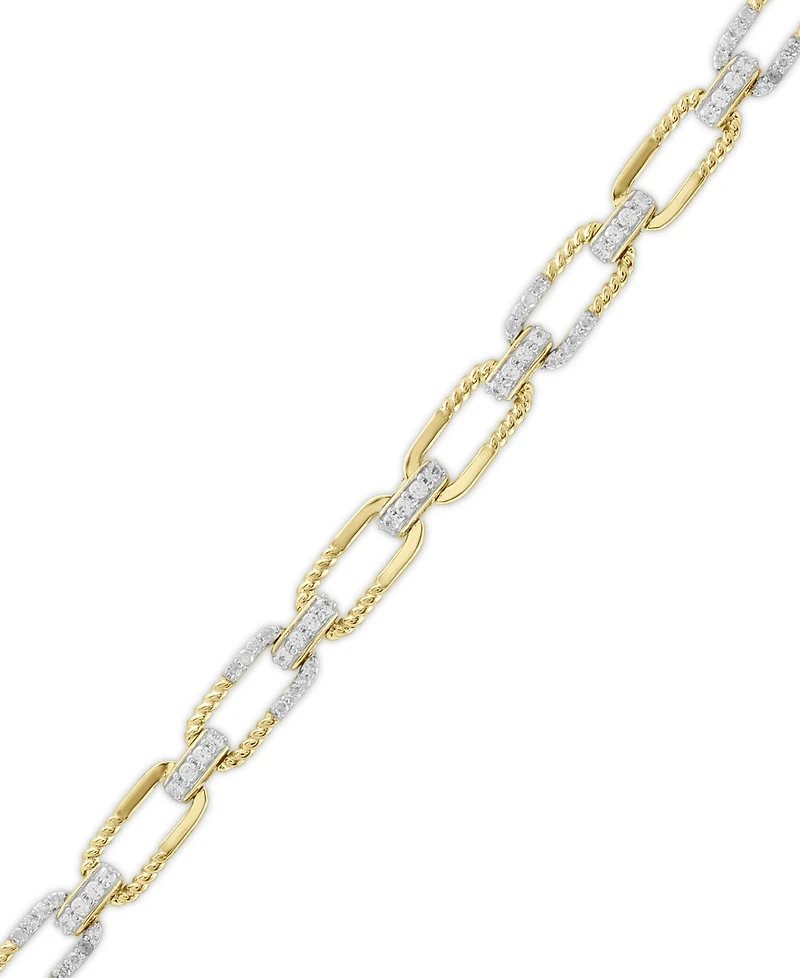 Macy's Diamond Bracelet (3/4 ct. t.w.) in 14K Yellow Gold with White Rhodium