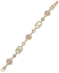 Karl Lagerfeld Paris Glass Crystal Stone Mosaic Logo Flex Bracelet