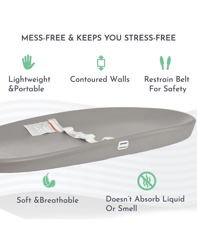 Evolur Baby Eva Changing Pad, Soft and Breathable, Lightweight Portable Waterproof Firm Padding